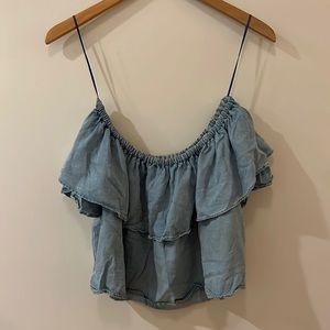 Zara Woman Premium Denim Collection Blue Tube Top -  Small